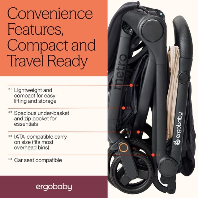 Ergobaby Metro 3 Compact City Stroller - Natural Beige - METRO3NATBGE