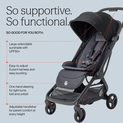 Ergobaby Metro 3 Compact City Stroller - Onyx Black - METRO3ONYX