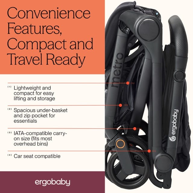 Ergobaby Metro 3 Compact City Stroller - Onyx Black – Albee Baby