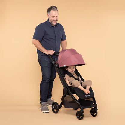 Ergobaby Metro+ Compact City Stroller Bundle - Black w/ Rose Sunshade - METROPBLK-METPSUNRO