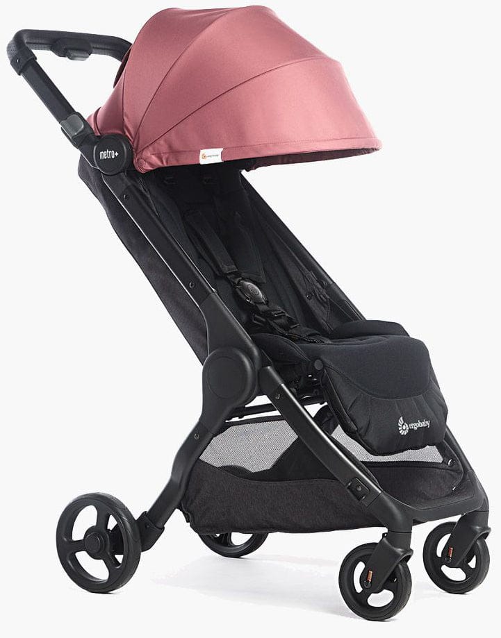 Ergobaby Metro+ Compact City Stroller Bundle - Black w/ Rose Sunshade - METROPBLK-METPSUNRO