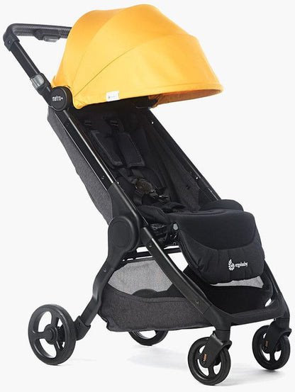 Ergobaby Metro+ Compact City Stroller Bundle - Black w/ Yellow Sunshade - METROPBLK-METPSUNYE