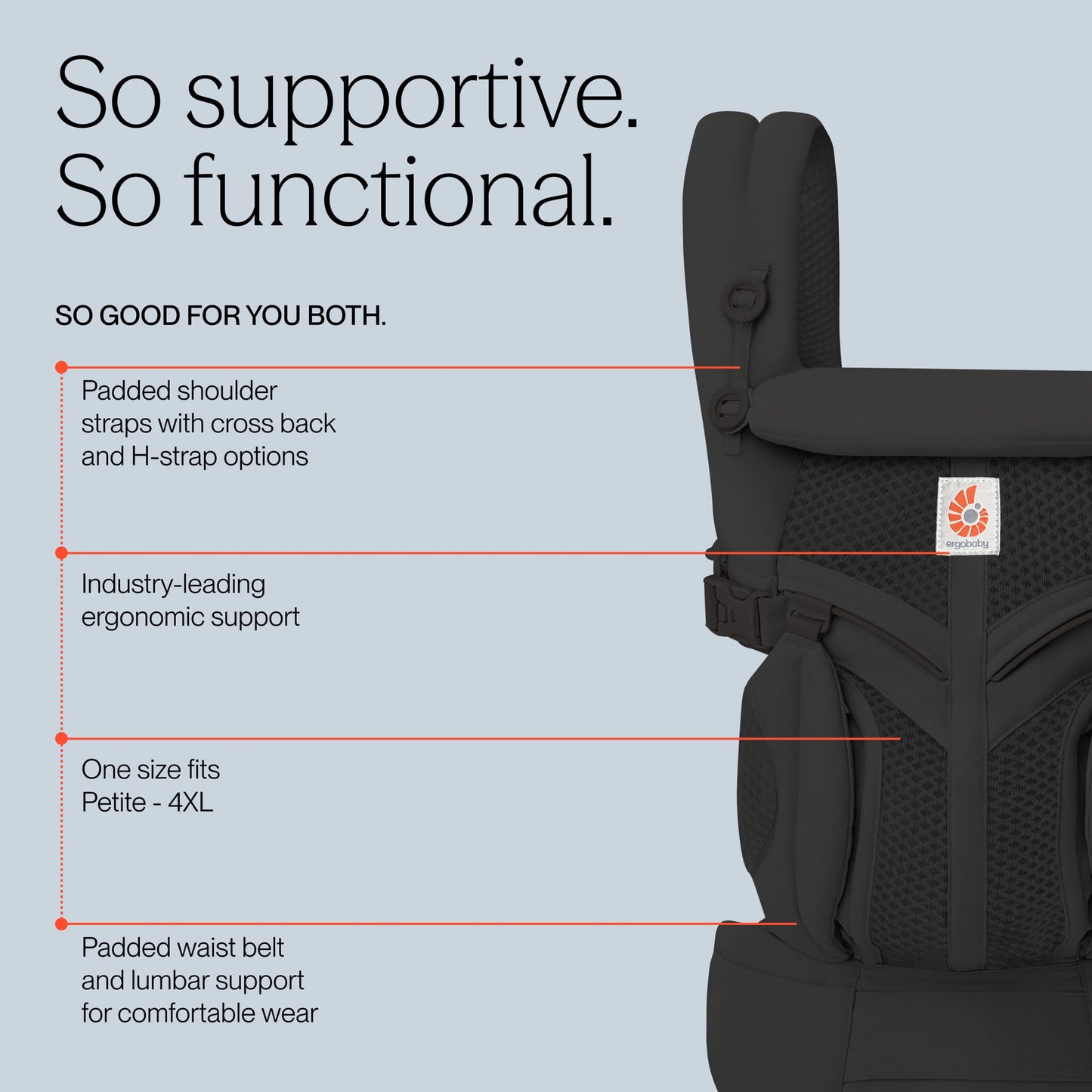 Ergobaby Omni Classic Cool Air Mesh Baby Carrier - Onyx Black - BCS360PONYX
