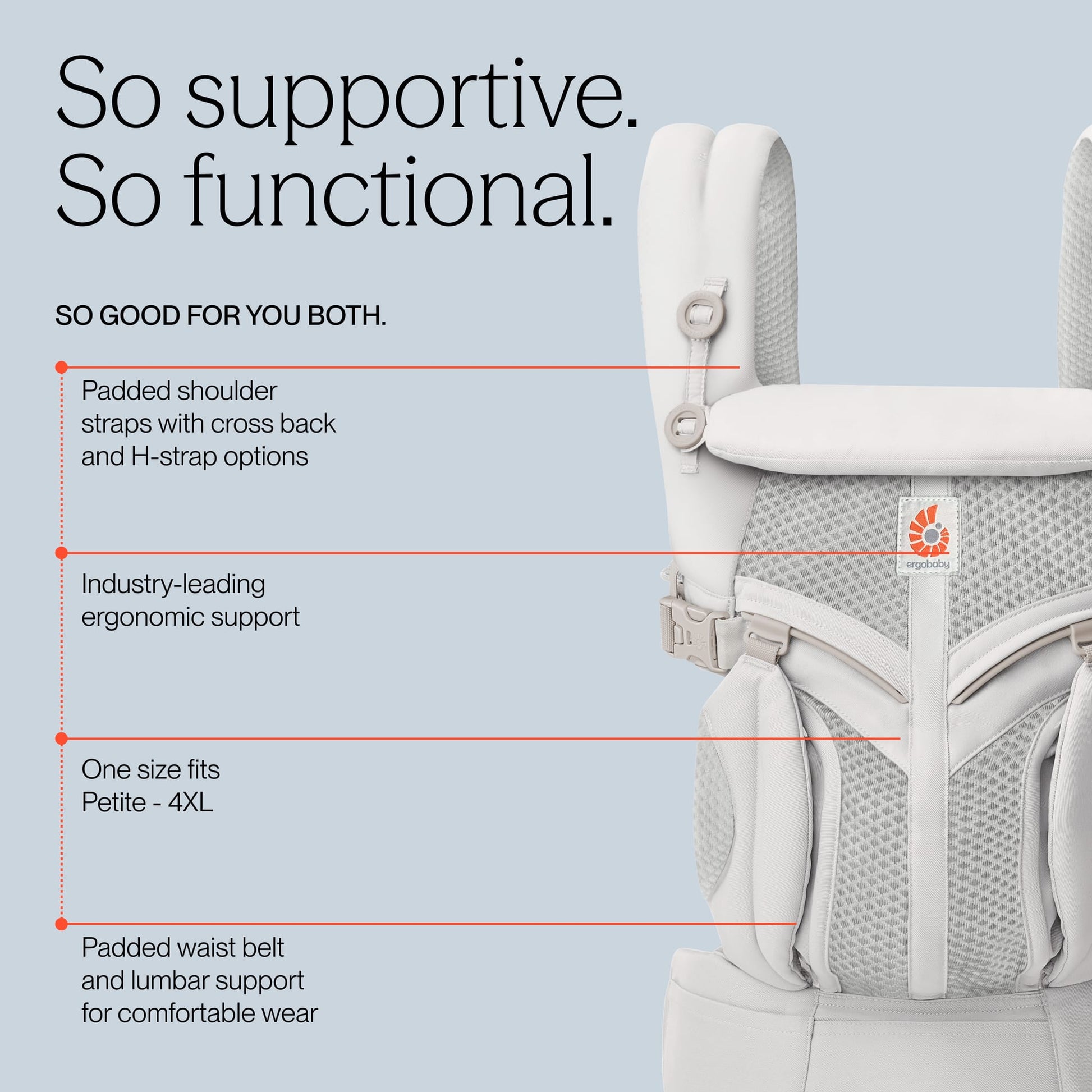 Ergobaby Omni Classic Cool Air Mesh Baby Carrier - Pearl Grey - BCS360PGREY