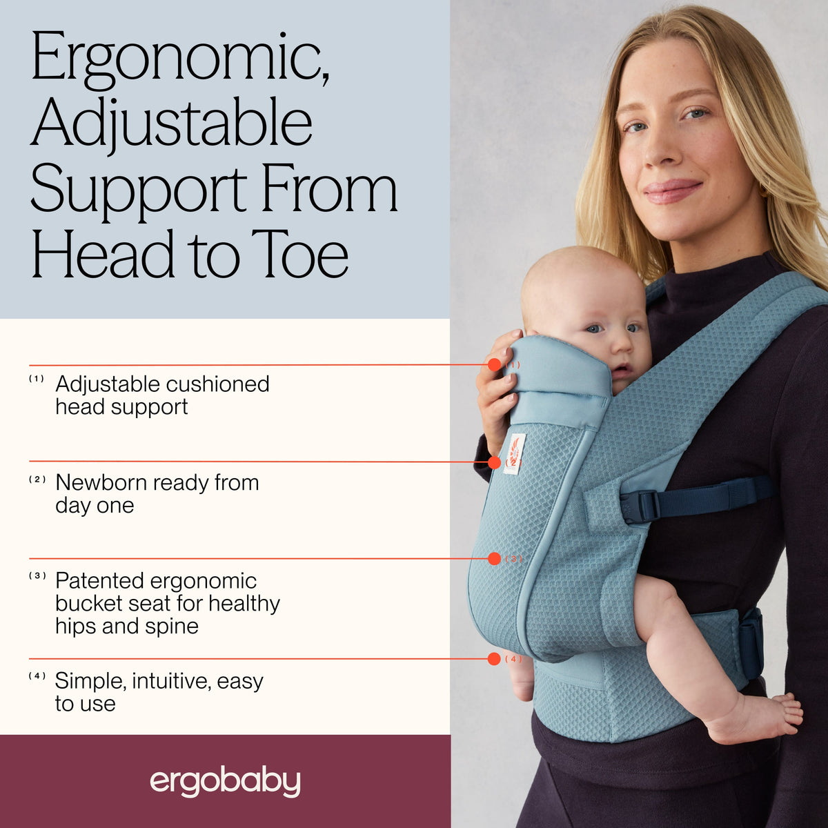 Ergobaby Omni Lite Mesh Baby Carrier - Slate Blue