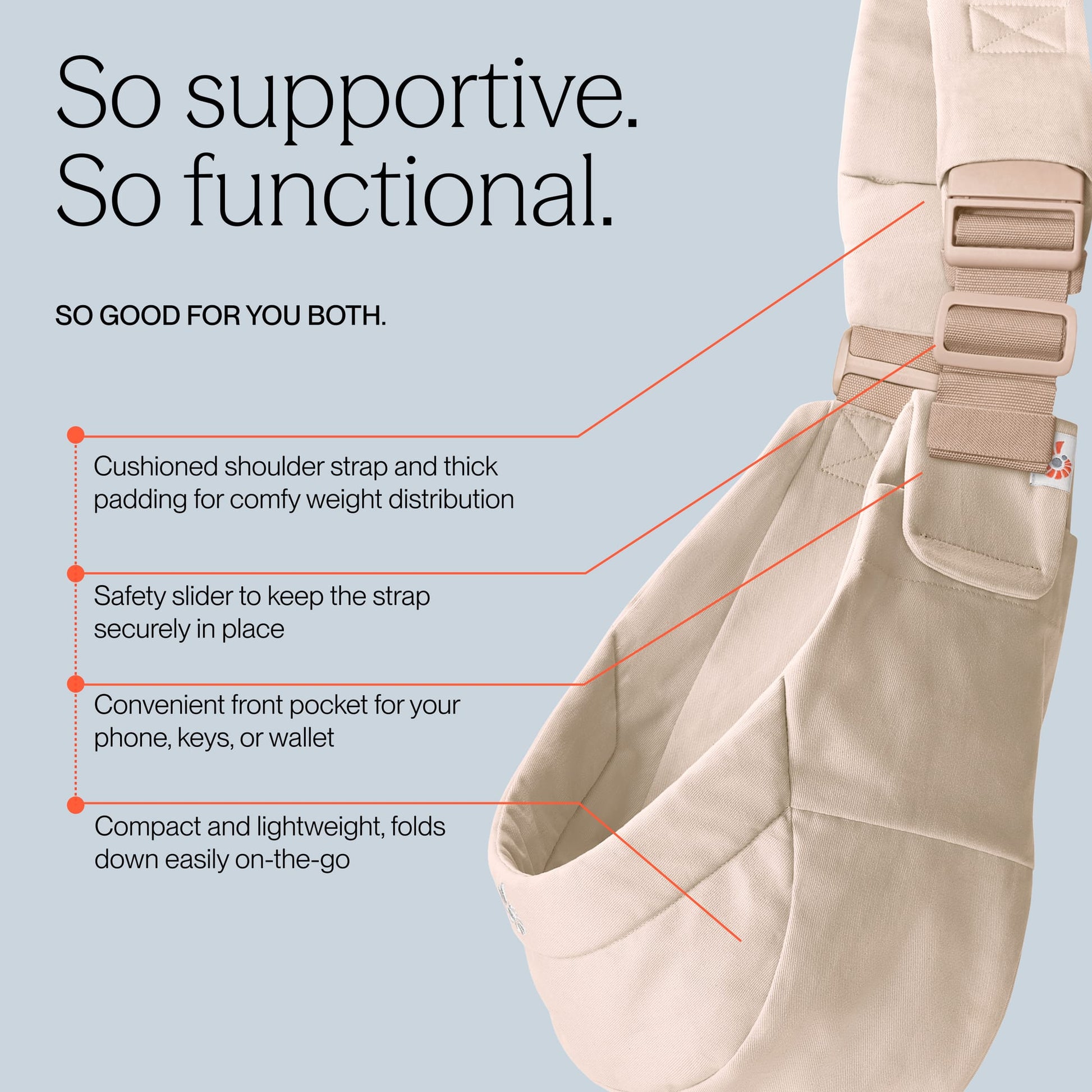 Ergobaby Upsie Toddler Sling Carrier - Natural Beige - BCUPSLINATBGE