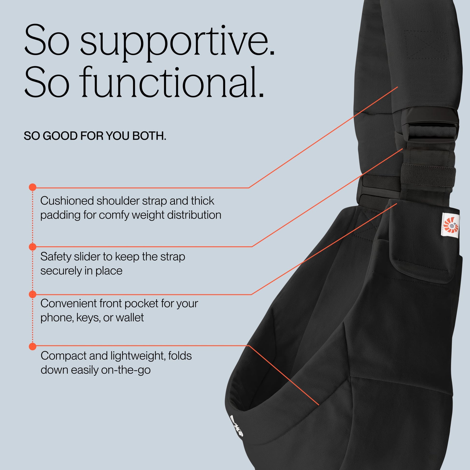 Ergobaby Upsie Toddler Sling Carrier - Onyx Black - BCUPSLIONYX