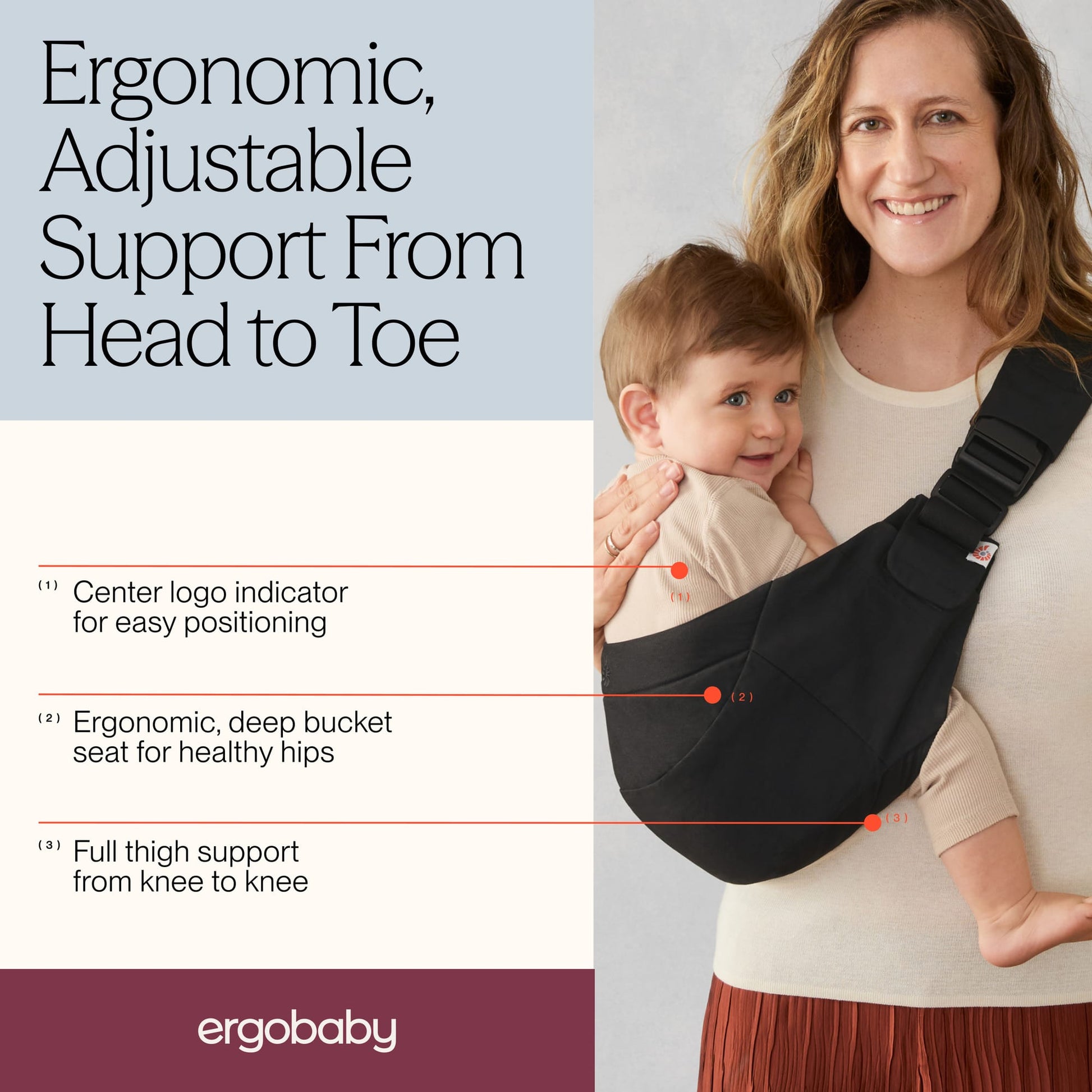 Ergobaby Upsie Toddler Sling Carrier - Onyx Black - BCUPSLIONYX