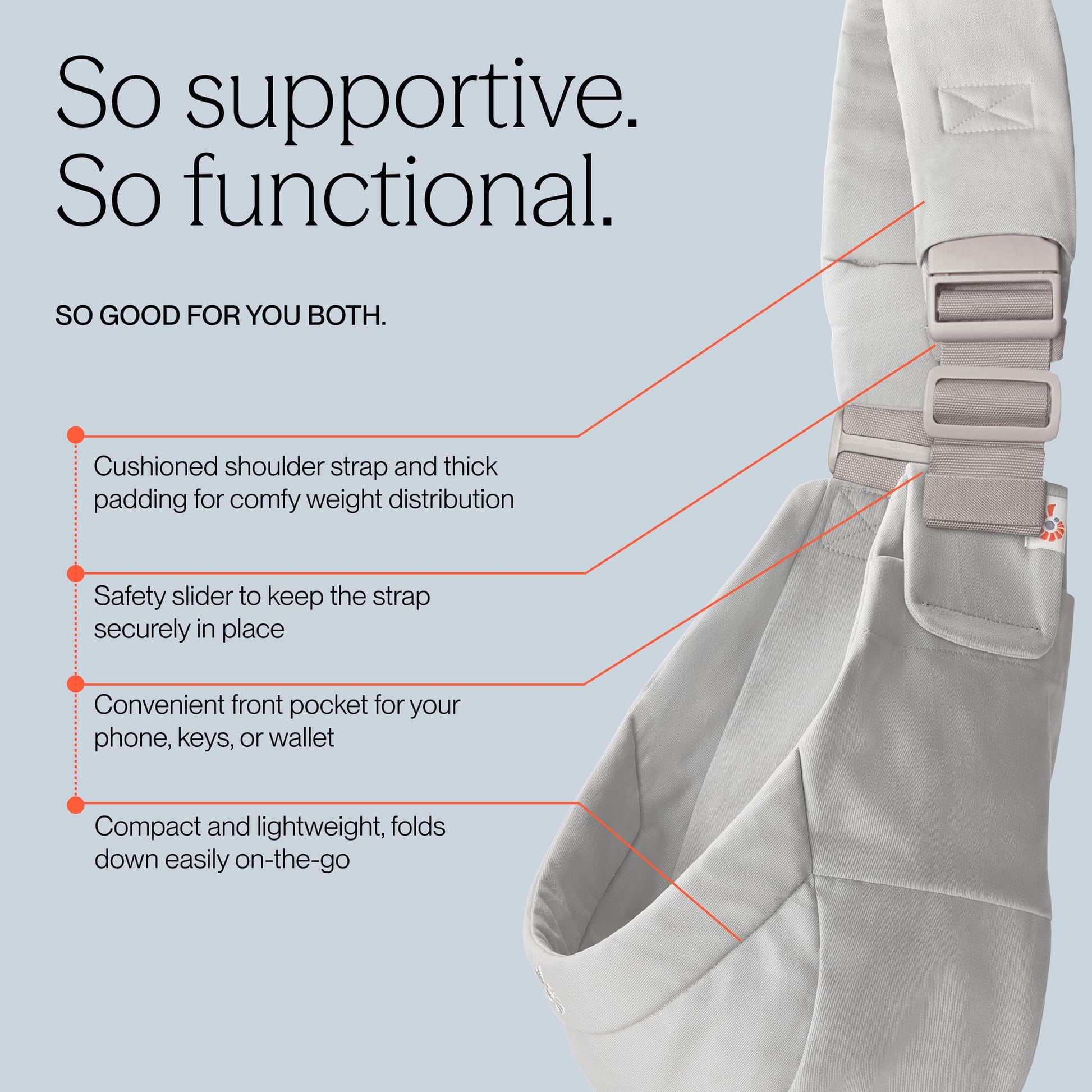 Ergobaby Upsie Toddler Sling Carrier - Pearl Grey - BCUPSLIGRY