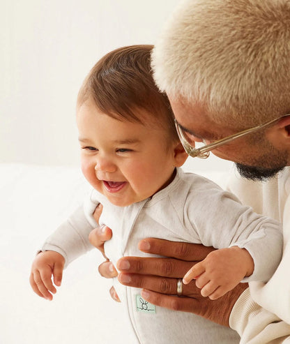 ergoPouch Layers Long Sleeve Romper 1.0 TOG - Oatmeal Marle, 0-3 Months - EPLL-1-0T00-03MOM23