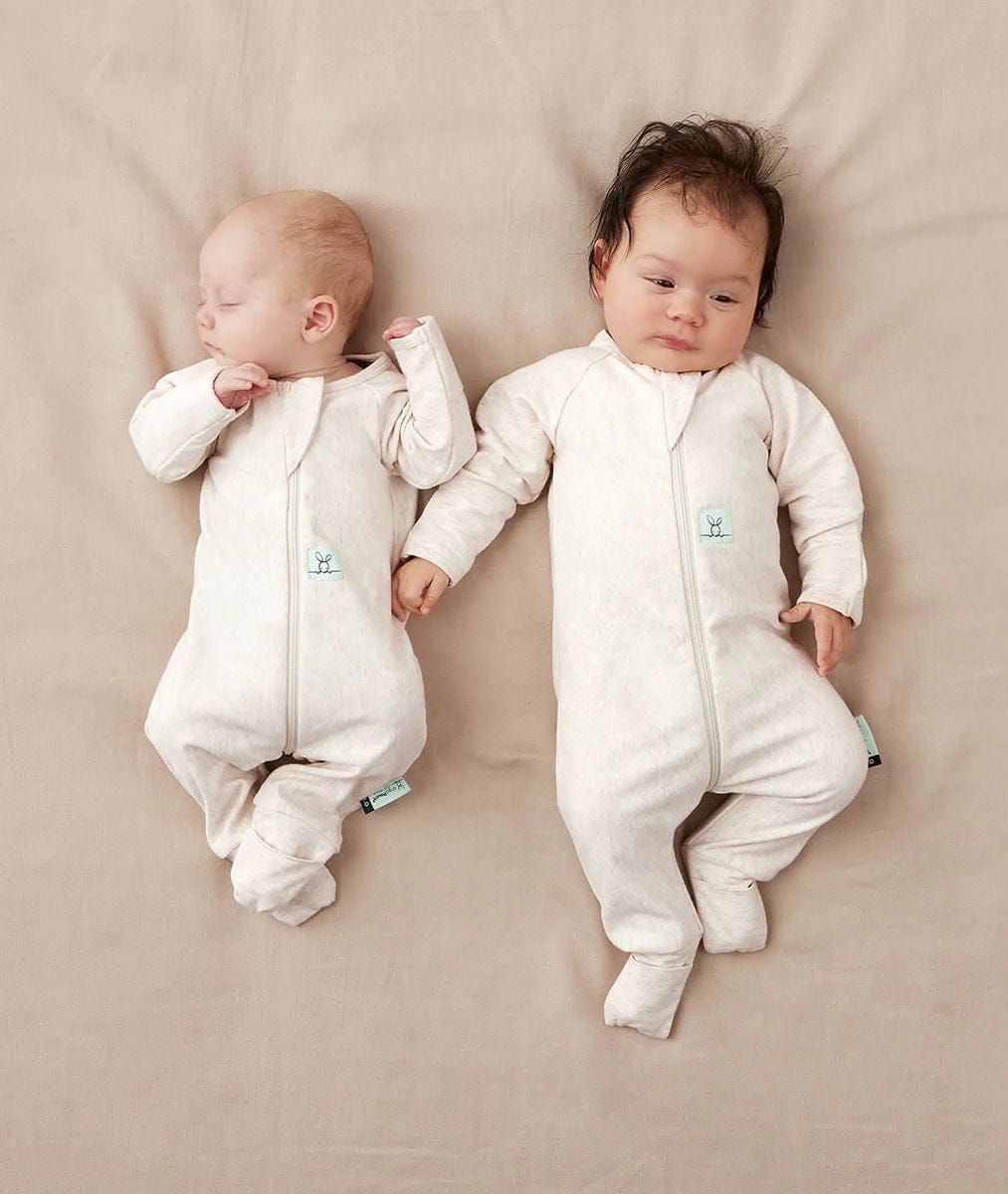 ergoPouch Layers Long Sleeve Romper 1.0 TOG - Oatmeal Marle, 0-3 Months - EPLL-1-0T00-03MOM23