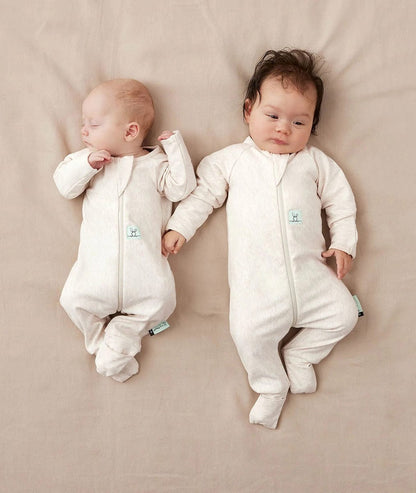 ergoPouch Layers Long Sleeve Romper 1.0 TOG - Oatmeal Marle, 0-3 Months - EPLL-1-0T00-03MOM23