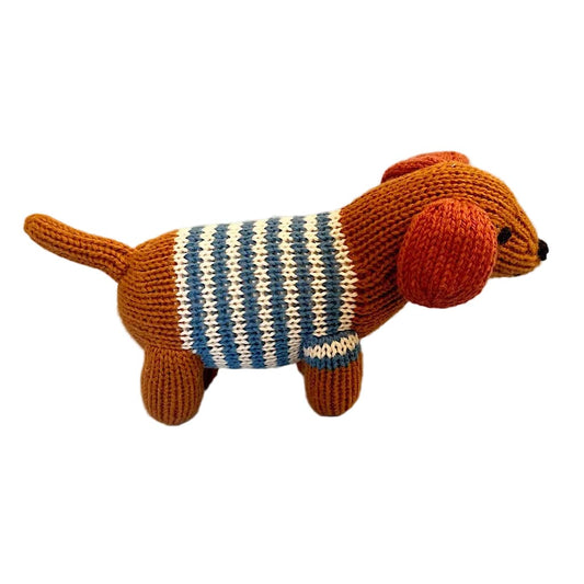 Estella Dog Rattle for Babies (Handmade)