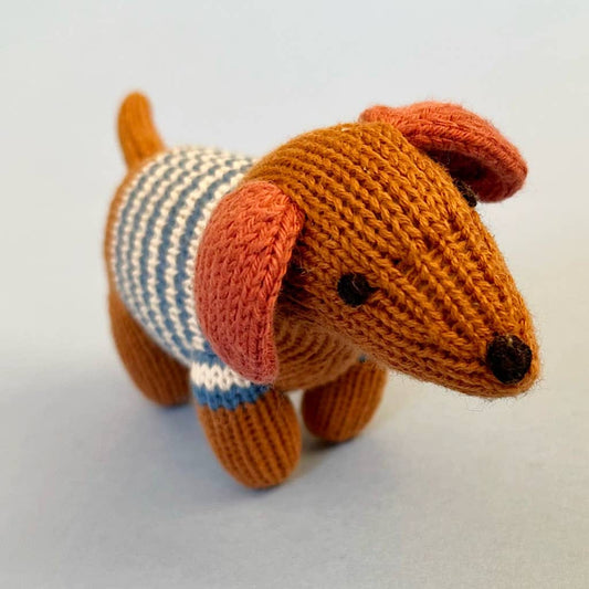 Estella Dog Rattle for Babies (Handmade)