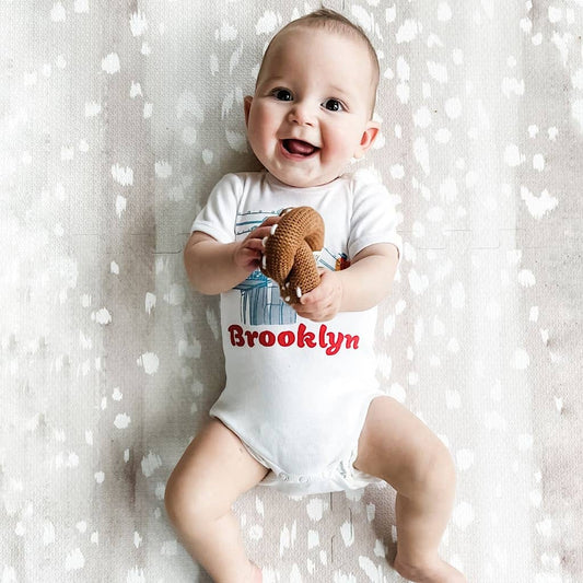 Estella Organic Baby Onesie with Brooklyn Buddies - 6-12 Months