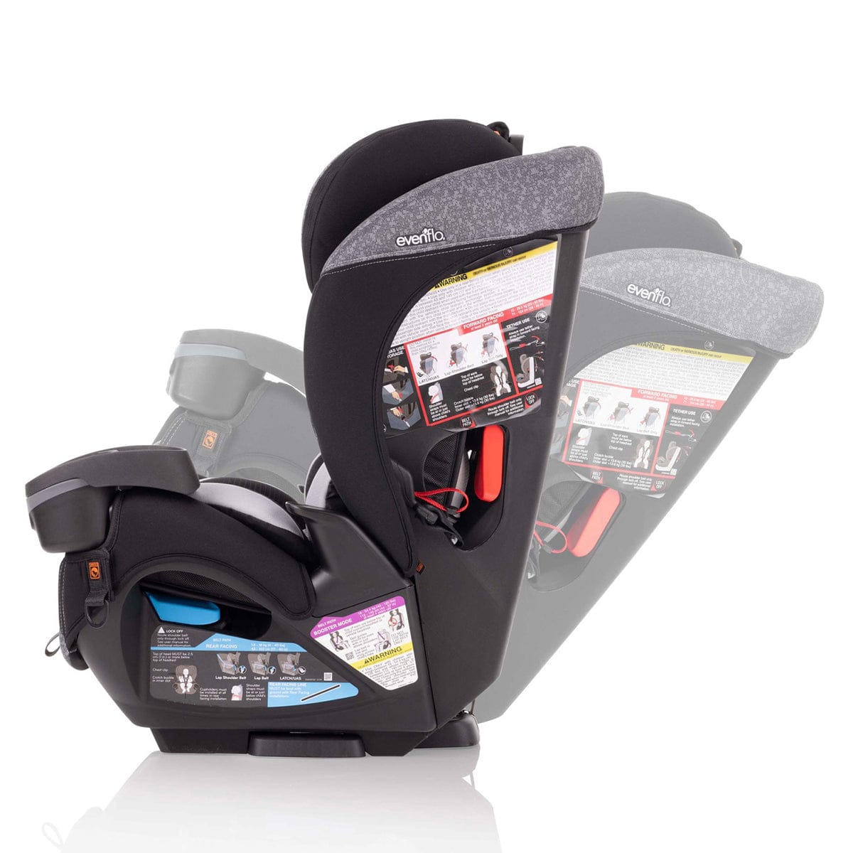 Evenflo EveryFit / All4One 3-in-1 Convertible Car Seat w/Quick Clean Cover - Latitude Gray - CS300212234