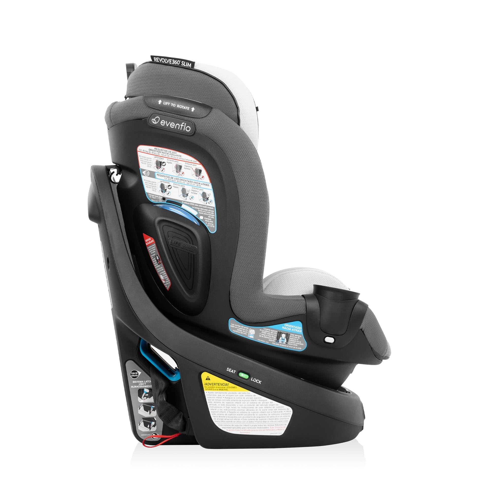 Evenflo GOLD Revolve360 Slim 2-in-1 Rotational Convertible Car Seat with SensorSafe