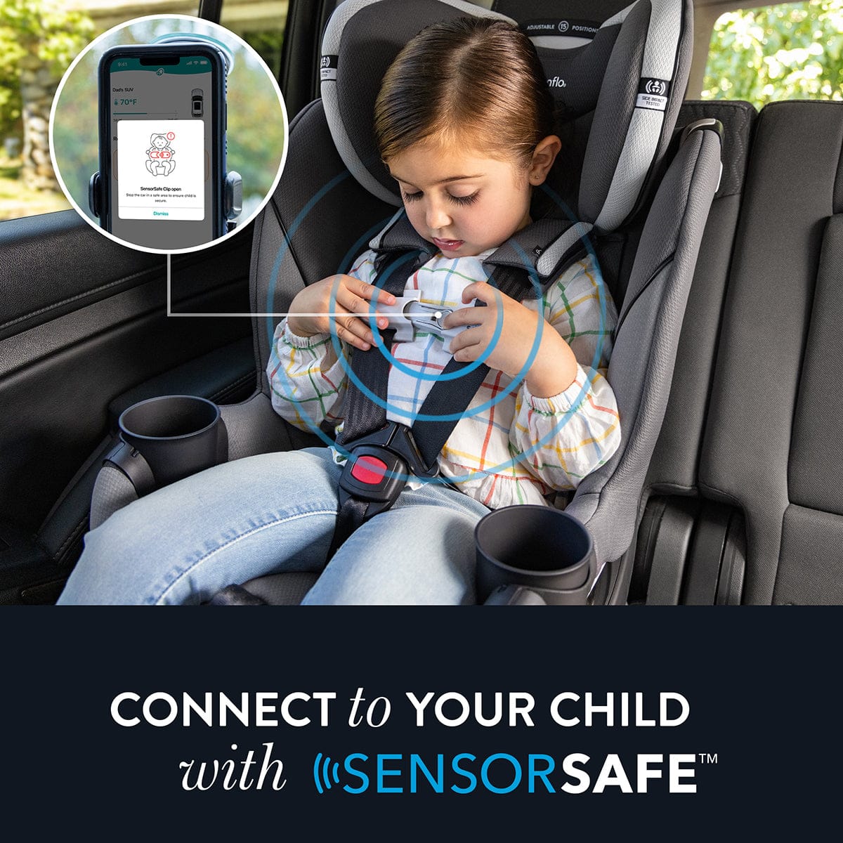 Evenflo GOLD SensorSafe Revolve 360 Slim 2-in-1 Rotational Convertible Car Seat - Pearl - 36812449
