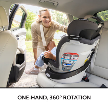 Evenflo GOLD SensorSafe Revolve 360 Slim 2-in-1 Rotational Convertible Car Seat with Green & Gentle Fabric - Peridot Green - 36812504