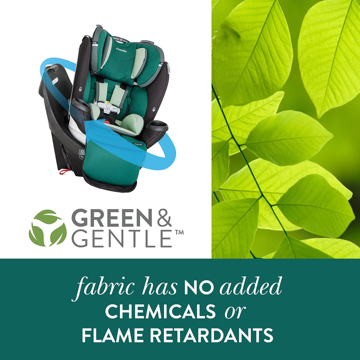 Evenflo GOLD SensorSafe Revolve360 Extend Rotational All-In-One Convertible Car Seat - Emerald Green (Green & Gentle) - 38412428