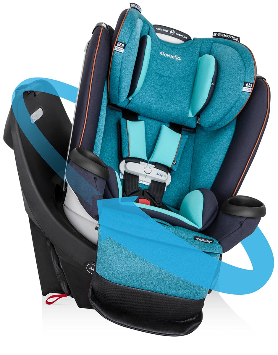 Evenflo GOLD SensorSafe Revolve360 Extend Rotational All-In-One Convertible Car Seat - Sapphire Blue - 38412312