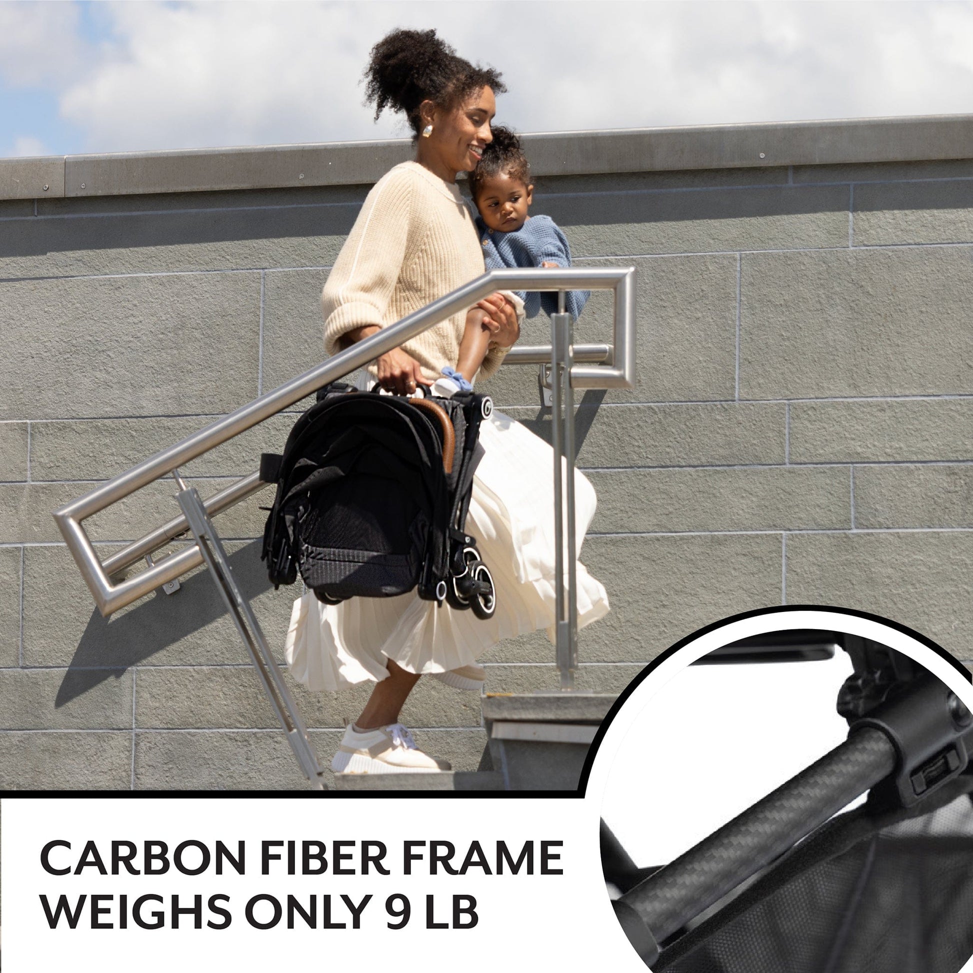 Evenflo Hummingbird Ultra-Lightweight Carbon Fiber Stroller - Crest Gray - ST300112509