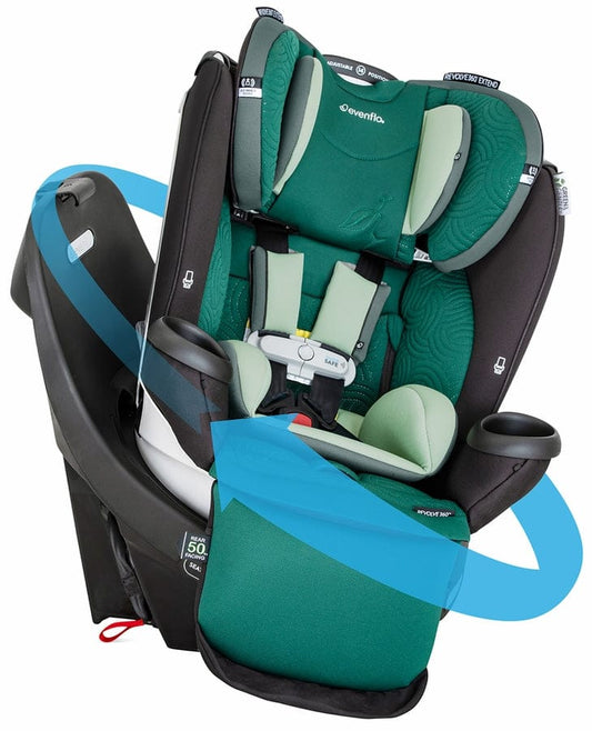 Evenflo OPEN BOX GOLD SensorSafe Revolve360 Extend Rotational All-In-One Convertible Car Seat - Emerald Green (Green & Gentle) - 38412428-OB