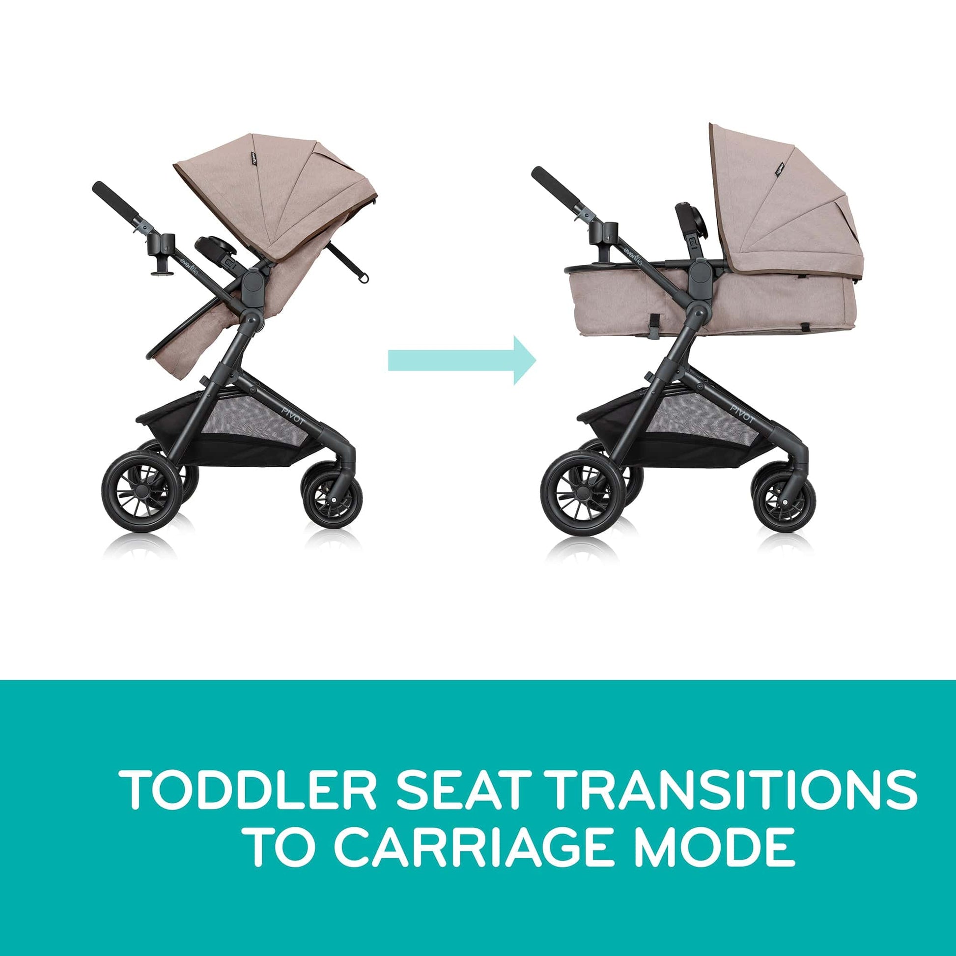 Evenflo Pivot Modular Travel System with LiteMax Infant Car Seat