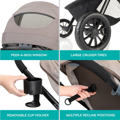 Evenflo Pivot Modular Travel System with LiteMax Infant Car Seat - Casual Gray - TS100411990