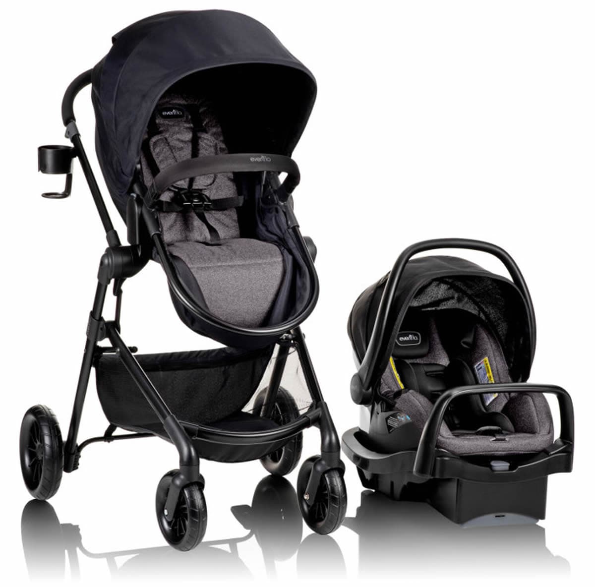 Evenflo Pivot Modular Travel System With SafeMax Infant Car Seat - Casual Gray