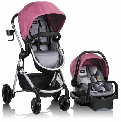 Evenflo Pivot Modular Travel System With Safemax Infant Car Seat - Dusty Rose