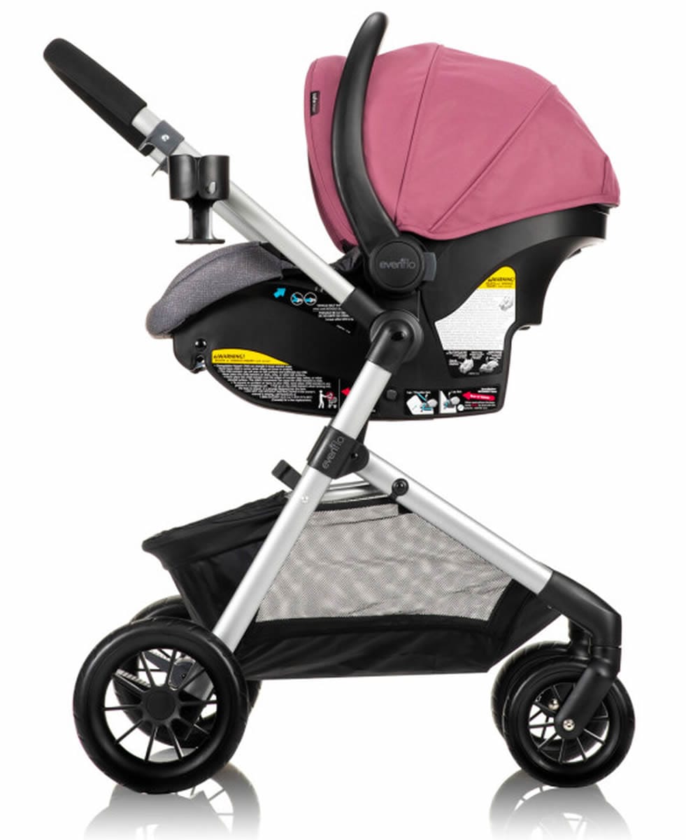 Evenflo Pivot Modular Travel System With Safemax Infant Car Seat - Dusty Rose