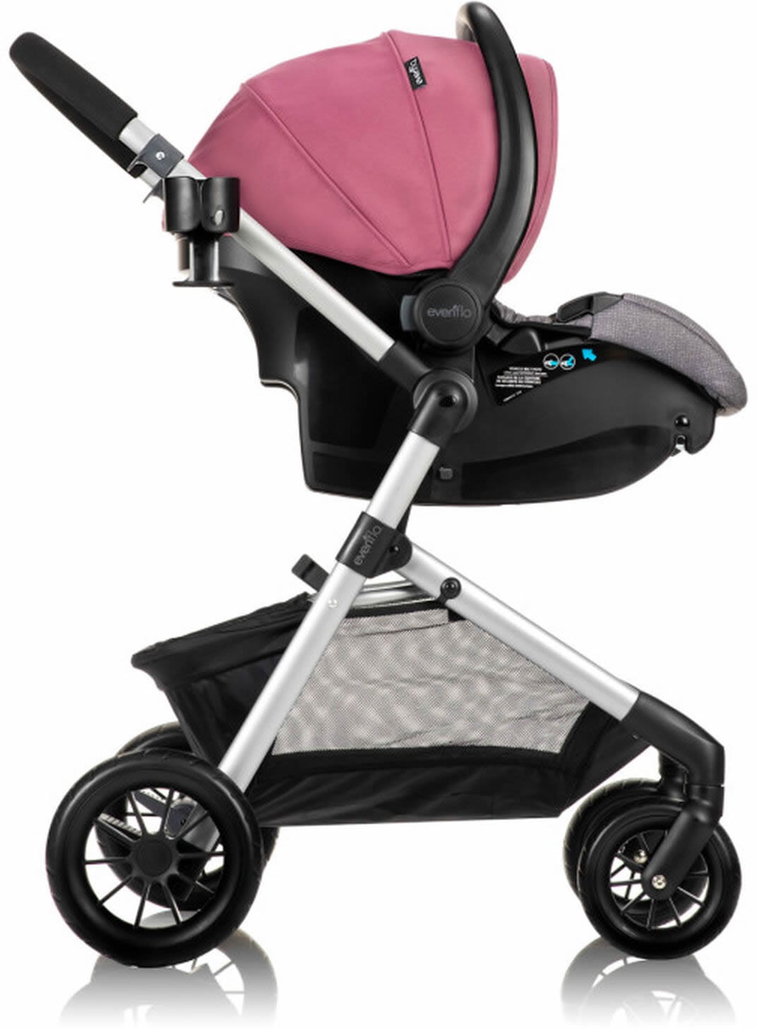 Evenflo Pivot Modular Travel System With Safemax Infant Car Seat - Dusty Rose