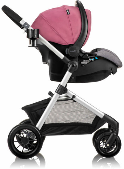 Evenflo Pivot Modular Travel System With Safemax Infant Car Seat - Dusty Rose