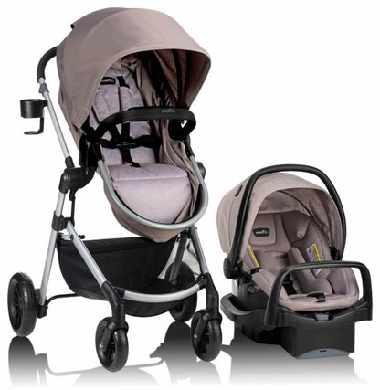 Evenflo Pivot Modular Travel System With SafeMax Infant Car Seat - Sandstone