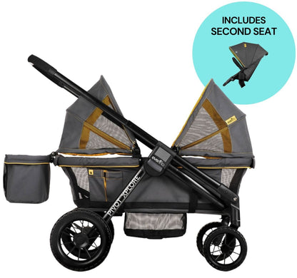 Evenflo Pivot Xplore All-Terrain Stroller Wagon + Second Seat Bundle - Adventurer - 19132343-63012343