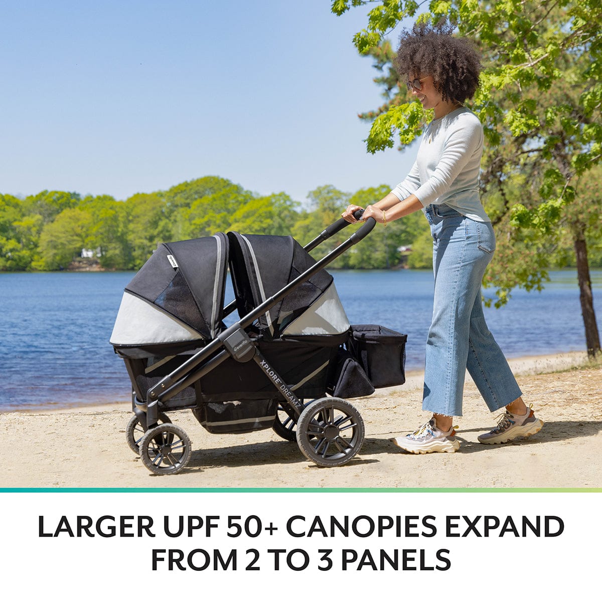 Evenflo Pivot Xplore Dreamz All-Terrain Stroller Wagon with Bassinet Insert - Jetsetter Black - 18912482