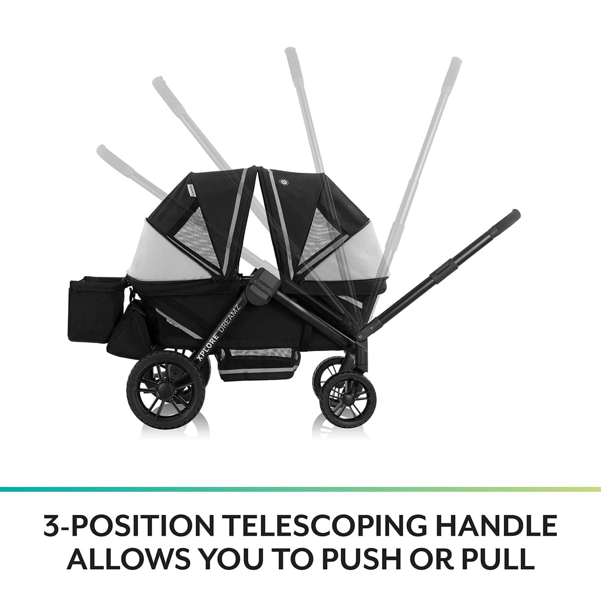 Evenflo Pivot Xplore Dreamz All-Terrain Stroller Wagon with Bassinet Insert - Jetsetter Black - 18912482