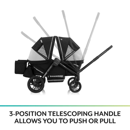 Evenflo Pivot Xplore Dreamz All-Terrain Stroller Wagon with Bassinet Insert - Jetsetter Black - 18912482