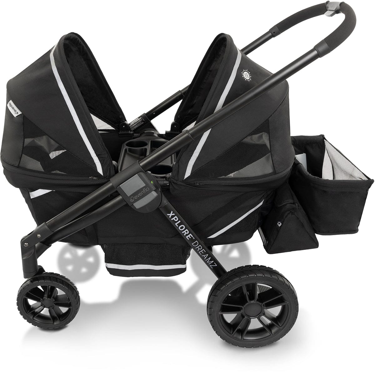 Evenflo Pivot Xplore Dreamz All-Terrain Stroller Wagon with Bassinet Insert - Jetsetter Black - 18912482