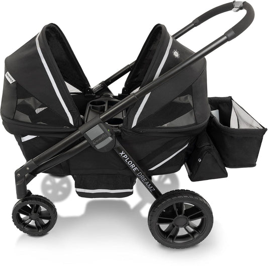 Evenflo Pivot Xplore Dreamz All-Terrain Stroller Wagon with Bassinet Insert - Jetsetter Black - 18912482