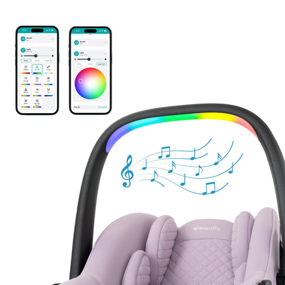Evenflo Revolve180 LiteMax NXT Rotational Infant Car Seat with SensorySoothe - Agate Purple - CS160412546
