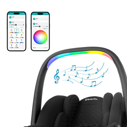 Evenflo Revolve180 LiteMax NXT Rotational Infant Car Seat with SensorySoothe - Jasper Black - CS160412534