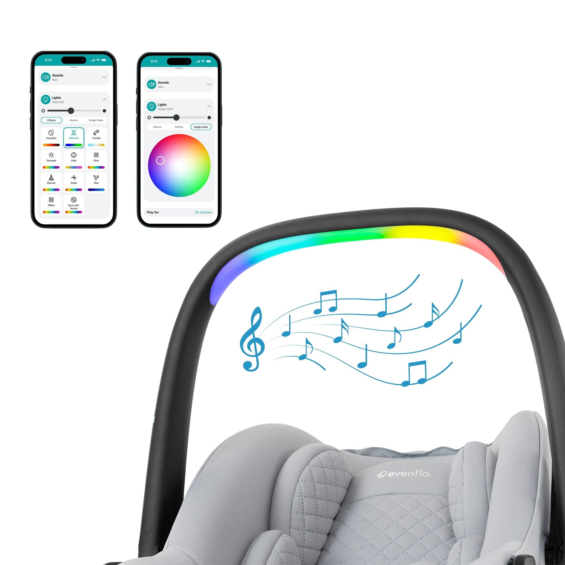 Evenflo Revolve180 LiteMax NXT Rotational Infant Car Seat with SensorySoothe - Quartz - CS160412545