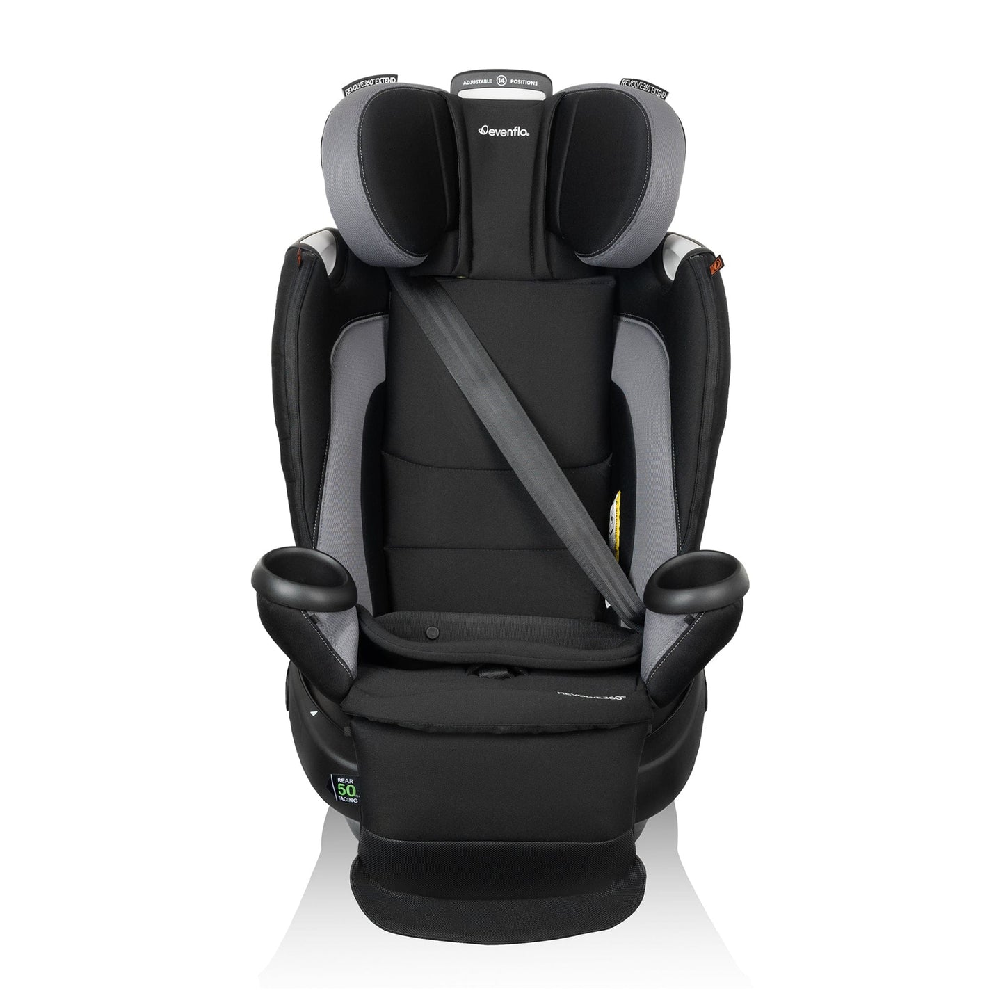 Evenflo Revolve360 Extend All-in-One Rotational Convertible Car Seat with Quick Clean Cover - Revere Gray - CS360212464