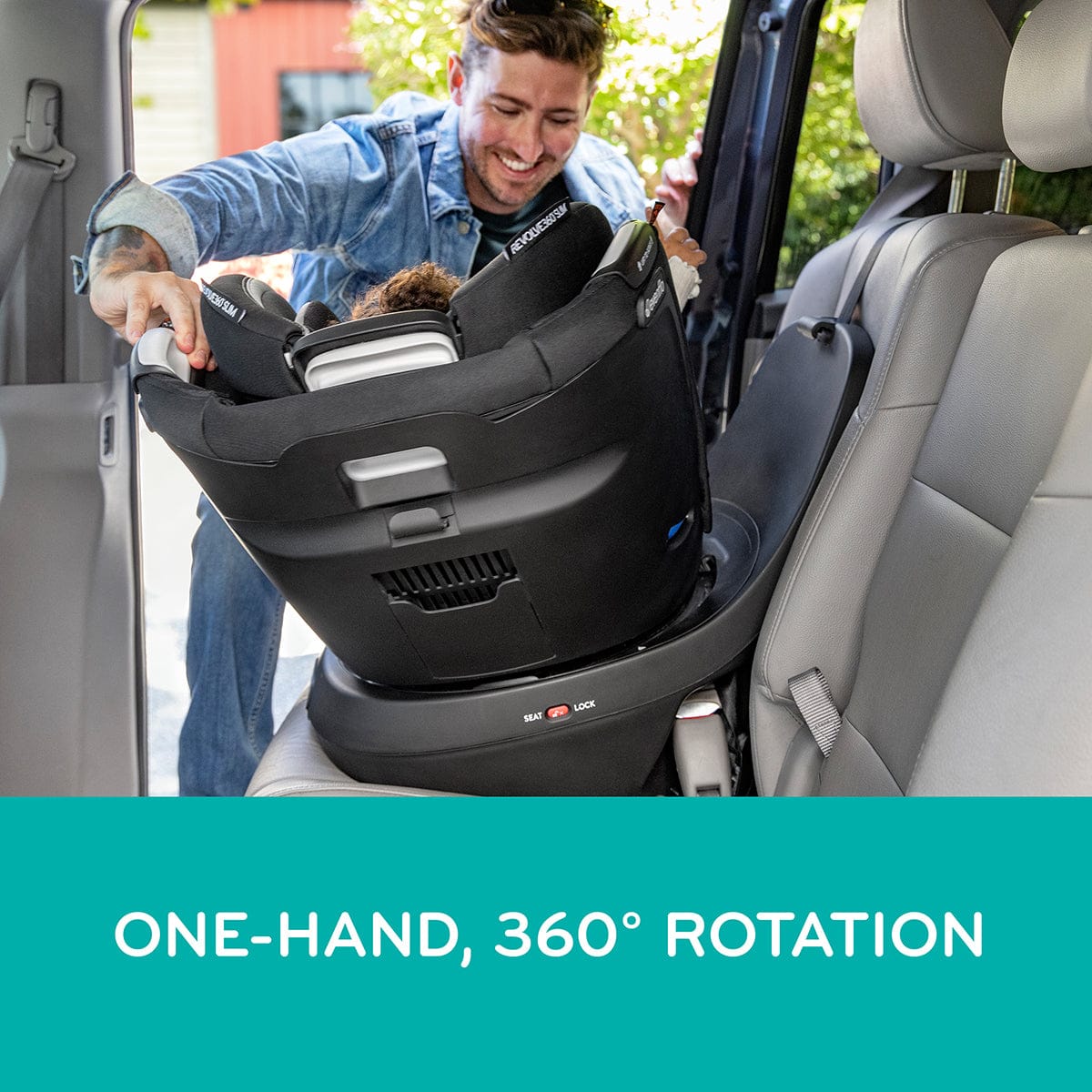 Evenflo Revolve360 Slim 2-in-1 Rotational Convertible Car Seat with Quick Clean Cover - Salem Black - 36812467
