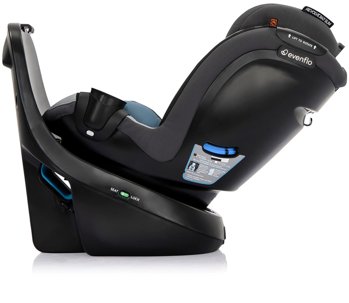Evenflo Revolve360 Slim 2-in-1 Rotational Convertible Car Seat with Quick Clean Cover - Stow Blue - 36812468