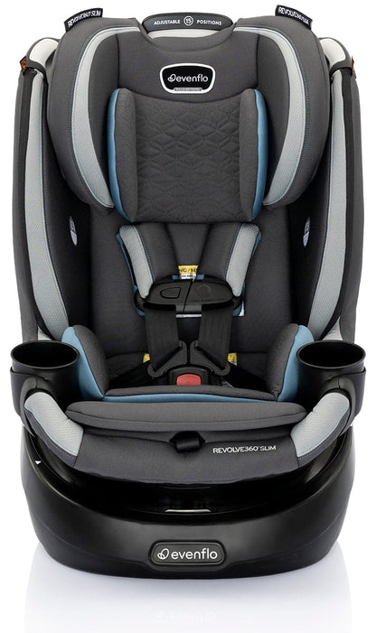 Evenflo Revolve360 Slim 2-in-1 Rotational Convertible Car Seat with Quick Clean Cover - Stow Blue - 36812468