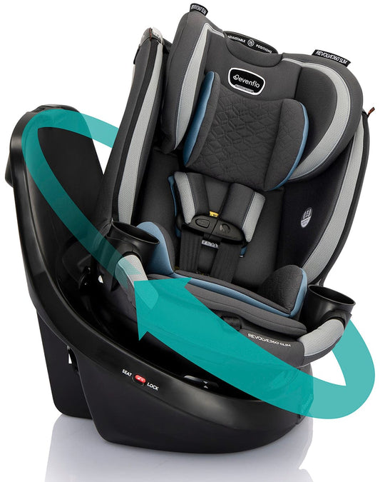 Evenflo Revolve360 Slim 2-in-1 Rotational Convertible Car Seat with Quick Clean Cover - Stow Blue - 36812468
