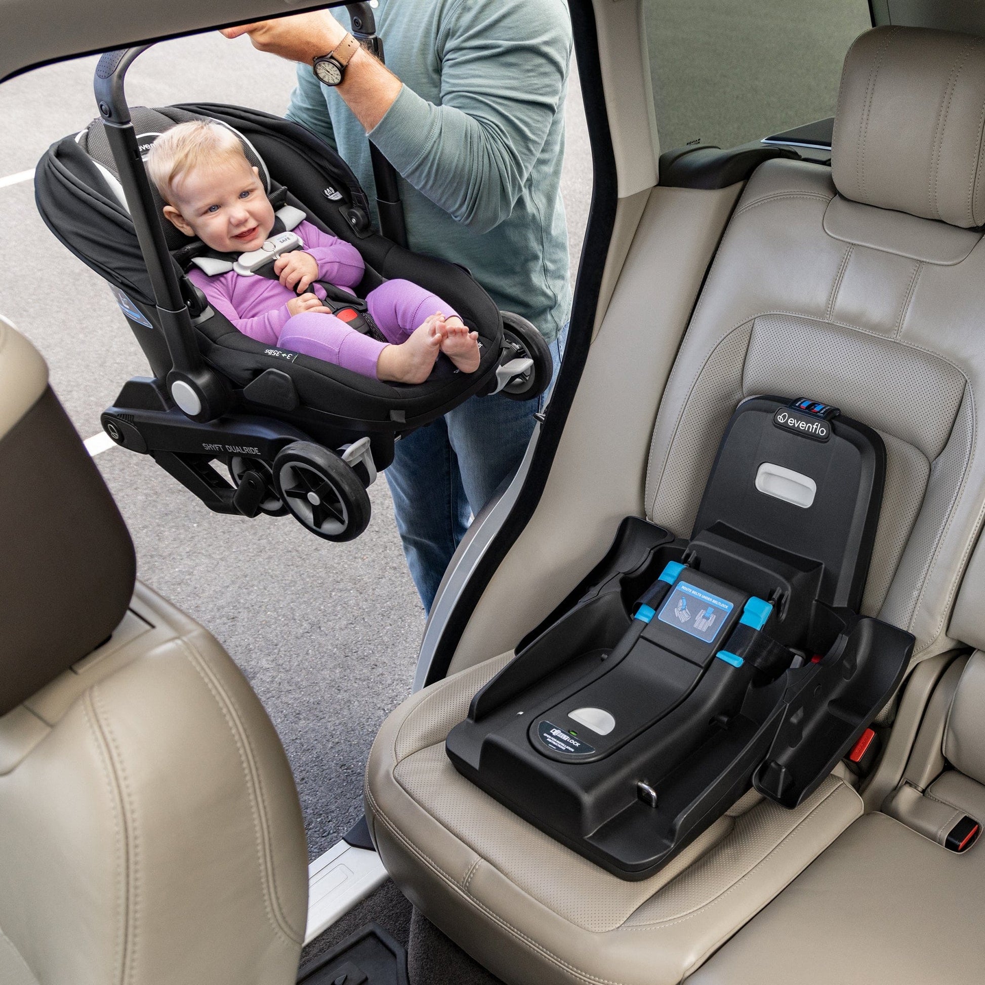 Evenflo Shyft DualRide Infant Car Seat and Stroller Combo - Ayer Pink - CS150112461